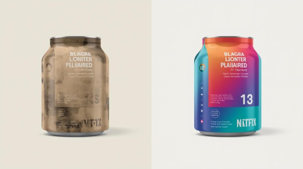 Home create a pic that has a two images of a product side by side the one old one and unoptimized and the second one professional and optimized